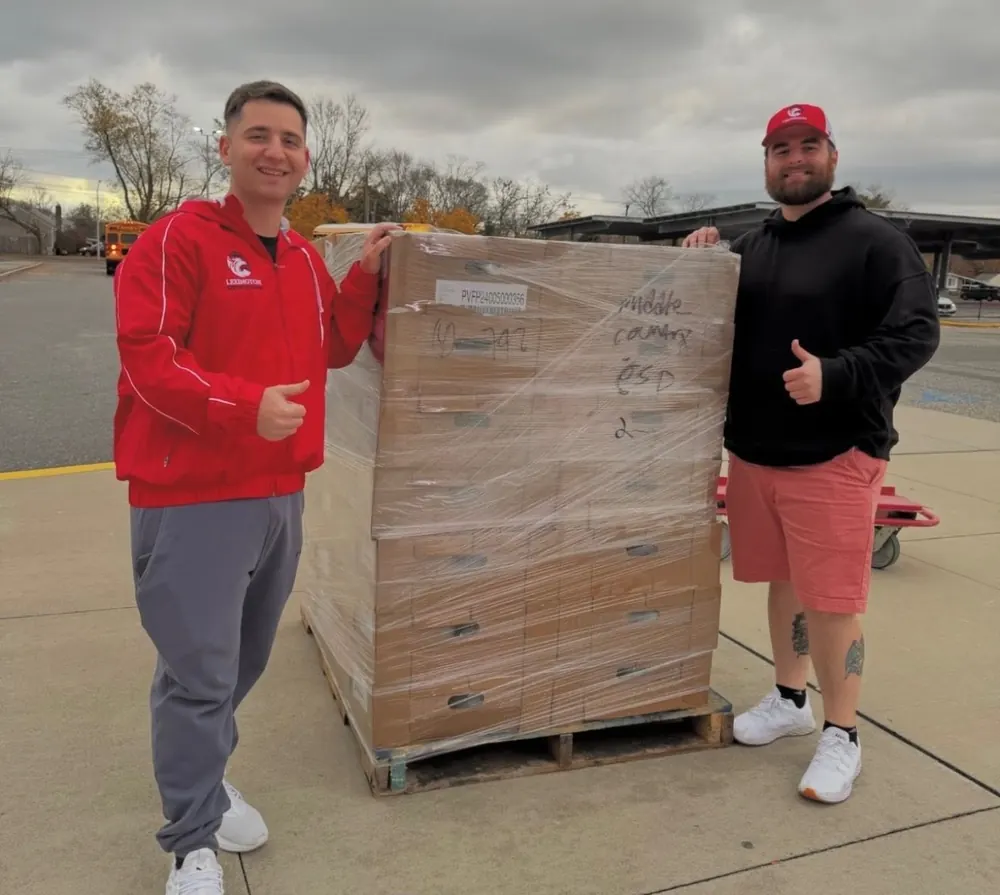 A pallet of donations