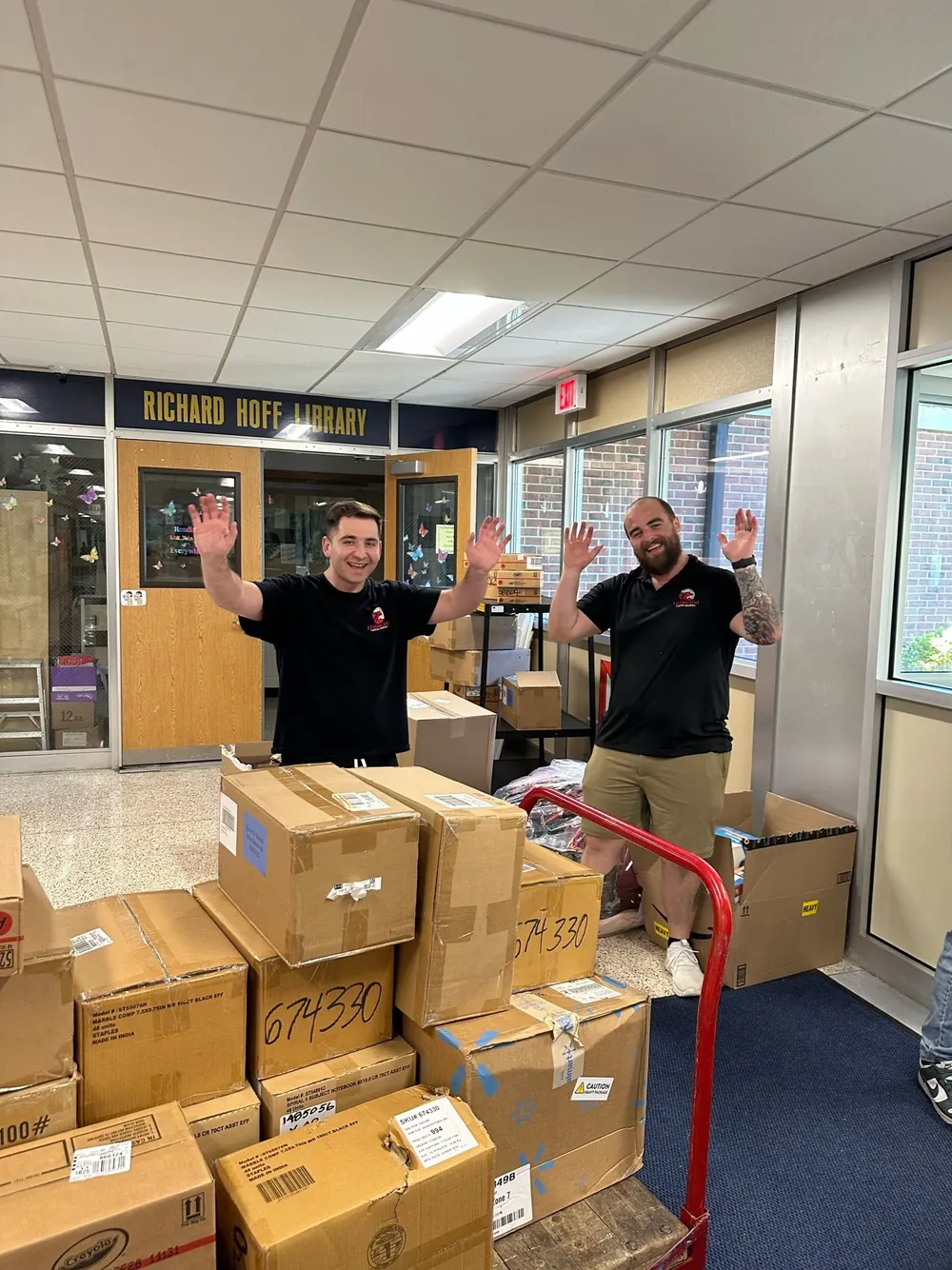 Supplies delivered to a local school